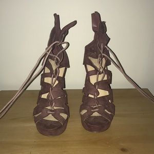 Charlotte Russe lace up wedges size 8